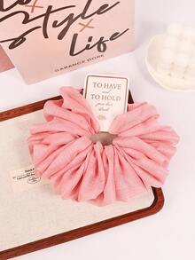 1pc Elegant Bohemian Oversized Silver Wire Hair Scrunchies, Large Elastic Satin Women Oversized Hair Rope, Fluffy Giant Hair Scrunchies, Anti-Frizz & Breaking, Suitable For Daily & Vacation, Gift Box Packaging For Women, Hair Tie, Hair Accessory ,Hair Accessories, Scrunchy Hair Ties - Multicolor - View 16