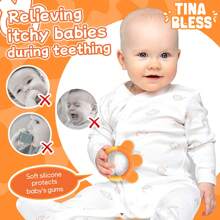 Tinabless قطعة واحدة لعبة تسنين للأطفال، للأطفال من عمر 6 إلى 12 شهرًا، مضغ سيليكوني لتهدئة اللثة وتخفيف آلام التسنين
