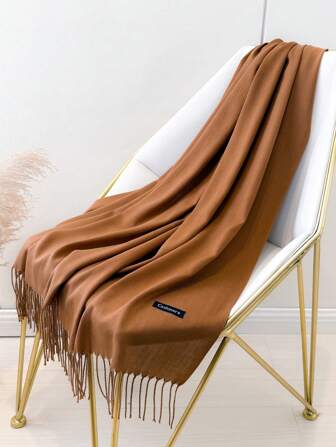 1pc Women Scarves 190*70cm Outdoor Classic Solid Color Windproof Shawl, Fashionable Unisex Thin Scarf, Suitable For Air-Conditioned Rooms, Extra Large Scarf To Keep Warm