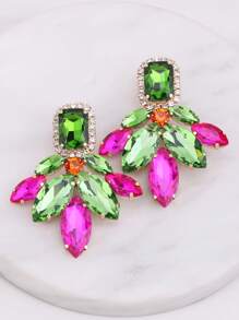 ACEHLN Elegant Copper Alloy Teardrop Angel Wings Dangle Earrings With Sparkling Rhinestones Perfect For Daily Wear, Weddings, And Holiday Celebrations, Everyday Earrings|Teardrop Dangle Earrings|Rhinestone Adorned Earrings