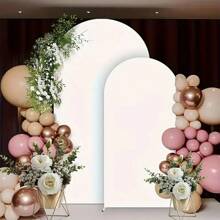 Arch Backdrop, 6ft, 6.6ft, 7.2ft Wedding Arch Cover 2 Sided Spandex Fitted Fabric Arch Backdrop Dome Arch Backdrop Fabric For Birthday Party Wedding Arch Stand Decoration - White (Stand Not Included, Fabric Backdrop Only)