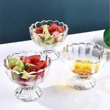 6pcs/4pcs/2pcs Ice Cream Dessert Bowls, 6oz Vintage Glass Containers With Sturdy Base, Suitable For Sundae, Fruit, Ice Cream, Snacks, Condiments. Thick And Heat-Resistant. - Lotus Bowl - View 2