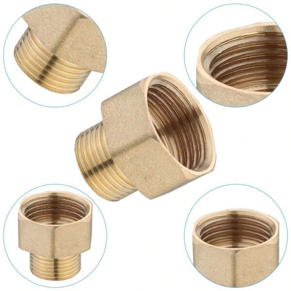 1/2/4 Stücke Universal Messing Reduzierstück Adapter, G1/2" Anschluss, Metall Schlauchverbinder, geeignet für Wohnmobil, Küche, Badezimmer Armaturen und Waschraum - Adapteranschlussarten
