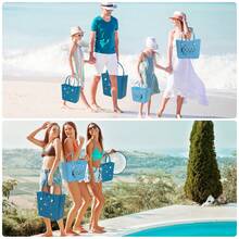 SOTEKOU 1pc New Stylish Beach Bag, Waterproof Extra Large Capacity EVA Tote Bag, Brand New Design - With Pockets, Anti-Stain, Open Top, Ideal For Beach, Pool And Sports, Can Be Used As Toiletry Bag | Casual Tote | Travel Bag - 15 Vibrant Colors - Multicolor - View 5