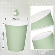10/25/50/100pcs Sage Green Disposable Paper Cups, Cold Drink Cups And Coffee Cups, Suitable For Birthday Parties, Family Gatherings, Picnics, Party Decorations
