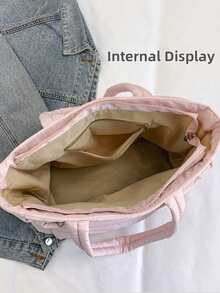 女士健身瑜伽手提包，轻便蓬松旅行行李袋绗缝单肩包手提包，适合旅行、工作、运动、周末过夜携带包