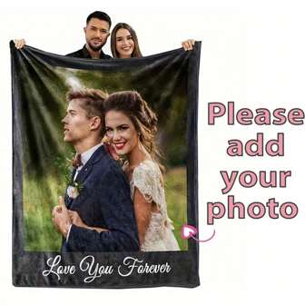 Customizable Fleece Blanket - 100% Polyester, Lightweight And Cozy, Quilted Design, Suitable For Home, Travel, Office - Suitable For All Seasons, Ideal Gift For Holidays, Birthdays, Anniversaries, Personalized Blankets, Mother's Day
