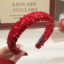 1 băng đô đính đá phong cách Hàn Quốc, vòng tóc xốp màu pastel lấy cảm hứng từ Dopamine, phụ kiện tóc dự tiệc tối giản thanh lịch và ngọt ngào - Vàng nhạt - Xem 18