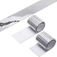 1 Rolo de Autoadesivo Mini Quadrado de Vidro, Espelho Decorativo Artesanal Acessório DIY, Azulejos de Mosaico, Azulejos Bola de Discoteca, Azulejos de Espelho Autoadesivo para Artesanato, Pequenos Mosaicos de Espelho para Decoração Interna, Bolas de Discoteca DIY, Vasos, Copos, Molduras de Fotos