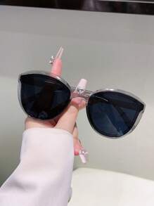 1 副女士新款猫眼形粉色时尚眼镜多层框架设计绿色装饰眼镜简约风格设计大尺寸全框女士配饰眼镜猫眼形墨镜