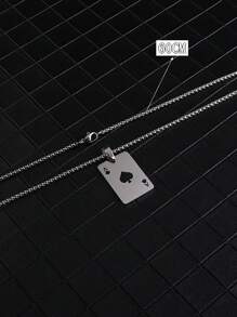 1pc Unique Hip Hop Spades A & Heart Pendant Couple Necklace
