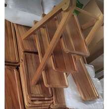 1 件木制三层托盘木质纸杯蛋糕架长方形托盘食物展示托盘适用于派对、生日、婚礼 - 棕色 - 查看 6