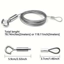 Fil d'acier pour étendage, corde de séchage rétractable murale pour intérieur/extérieur, corde en acier inoxydable réglable, 2m/3 mètres, 2mm d'épaisseur