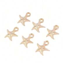30 piezas Set mixto de abalorios CCB con estrellas de mar, conchas y nácar de oro para hacer collares y pulseras de joyería tipo playa, mar y vacaciones para bricolaje