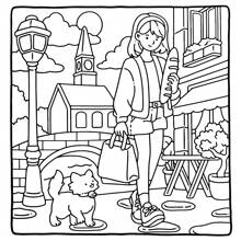 1pc CAT&CHILL Puzzle Stress Relief, Adult Coloring Book, Content Containing Girls And Pet Friends Making Pizza, Drinking Afternoon Tea And Taking Photos And Other Comfortable Scenes, The Pattern Is Exhaust And The Lines Are Clear, Coloring Book, Back To School, School Supplies, Bestie Gifts