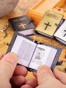1PC/3PCS/6PCS Book Bible Keychain Bulk Christian Keychain Car Keychain Miniature Book Ring Souvenir Gifts,These Book Keyring Is Novel And To Look, Its Book Can Your Good Wishes To Your Families And Friends,Party Gifts, Halloween Gifts, Feedback Gifts, Suitable Sending To Your Parents, Children, Friend School Car Accessories Cute Goth Y2k - 彩色 - 查看 3