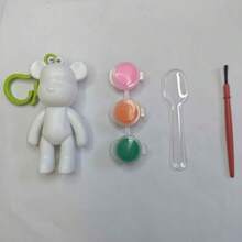 1/4pcs Creative DIY Keychain Pendant Kit With Liquid Paint, Teddy Keychain Set, Meaningful Gift For Friends, Keychain For Bags, Car Pendants, Birthday Gifts, Party Favors, Holiday Gifts, Wall Decor, Jewelry Accessories, Desktop Decor - Multicolor - View 8