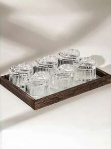 1pc Bow-Knot Crystal Glass Jewelry Box With Cover, Transparent & Delicate Multifunctional Small Storage Box, Suitable For Vanity, Living Room, Bedroom Decor, Perfect Gift For Trinkets, Snacks, Holidays