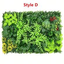 1片人造绿色植物墙板 | 40x60厘米 | 塑料材质 | 无需电源或电池 | DIY家居花园装饰 | 适用于户外露台、婚礼、圣诞节、感恩节、情人节、母亲节和毕业典礼装饰 | 易于使用，植物逼真 - 綠色 - 查看 14