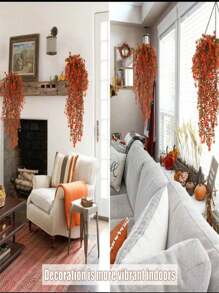 1束人造热带树叶塑料假绿植