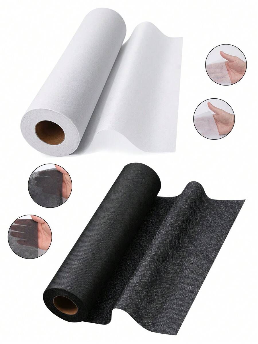 Light Weight Fusible Interfacing For Sewing: White 11.6" X 30yd Iron On Non-Woven Fusible Interfacing Single-Sided Interfacing Fabric For Sewing DIY Craft Quilting - Multicolor - View 1