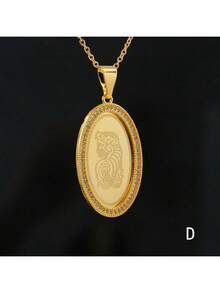 18k Gold Plated Vintage Arabic Style Pendant Necklace, Oval Shape, Bridal Wedding Party Jewelry Gift For Women - Pendant - View 15