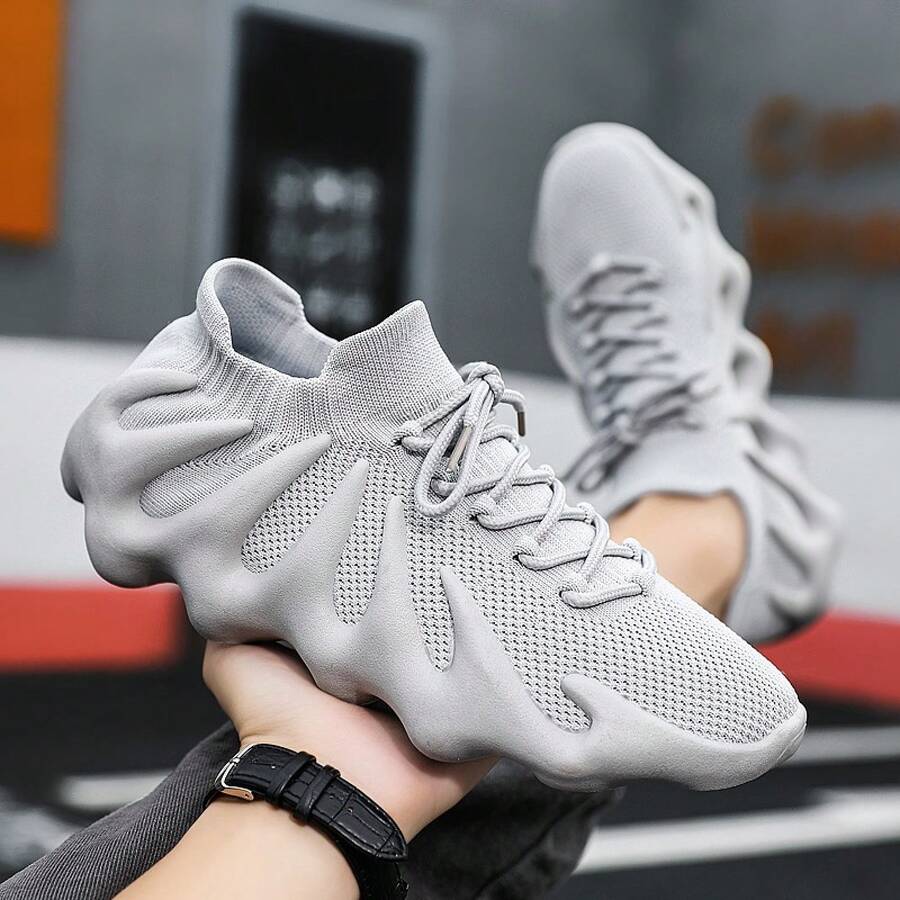 Women's Breathable Volcano Shoes Mesh Sports Shoes Couple Octopus Running Shoes Couple Shoes - 450-1灰色 - 查看 1