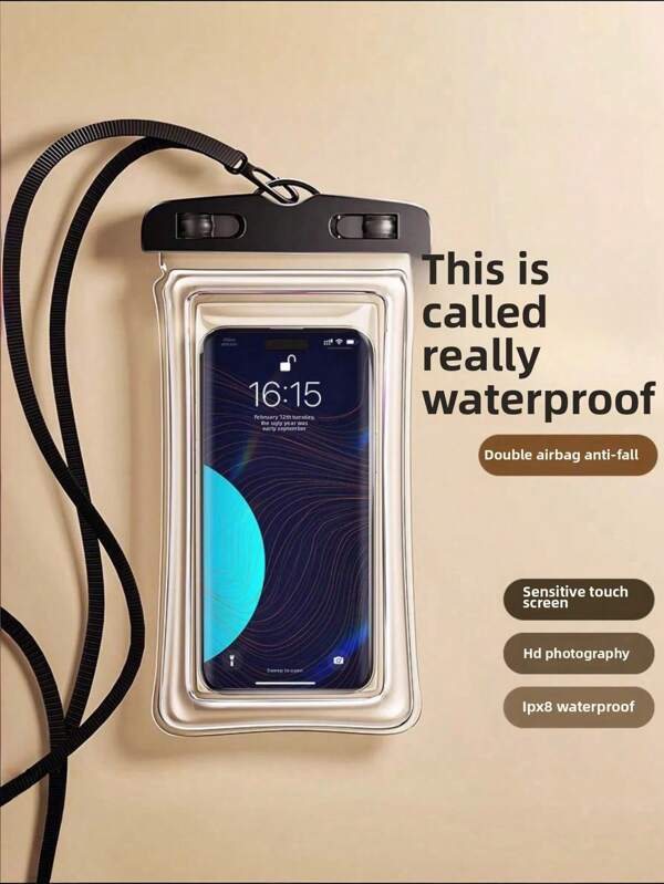 1PC Waterproof Phone Case, Casual Waterproof Phone Case, PVC Phone Case, Fluorescent Waterproof Case For Iphone 15 14 13 12 11 Pro Max XS Plus, Compatible With Samsung Galaxy Phones Up To 7.0 Inches, Waterproof Phone Dry Bag, Essential For Beach Vacation, Suitable For Summer Vacation, Diving, Swimming, Beach Phone Case