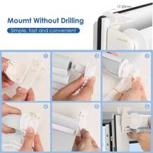 Cortinas de Rolo Zebra Sem Furos Sem Ferramentas, Fácil de Instalar, Cortinas de Tamanho Pequeno, Ajustáveis Livremente, Cortinas Blackout, Decoração Doméstica Simples e Elegante, Adequada para Escritórios Domésticos