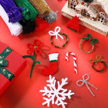 100/200/300/500/1000 件优质白色雪尼尔管道清洁器套装，带教学视频 - 灵活毛绒工艺棒，适用于 DIY 项目、圣诞装饰等 - 翠綠色 - 查看 12