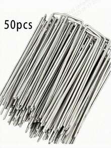 10/20/50 件 U 型镀锌花园帐篷钉，适用于草坪、草皮、植物的地钉 - 彩色 - 查看 6