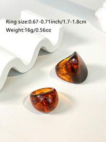 1pc Asymmetrical Tie Dye Resin Bracelet & Ring Set, Suitable For All Seasons, Boho Vacation Style