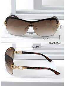 Y2K Fashion Glasses With Letter Decor, Chic Y2K Style Oversized Square Frameless For Women, Outdoor Party Eyewear