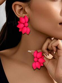 Betykuku 1 Pair Bohemian Multicolor Orange-Red Earrings, Casual/Beach/Party Accessory Gift For Women & Girls