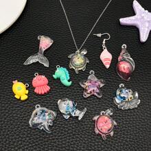 10/20/30pcs Random Mix Ocean Animal Resin Charms Cute Cartoon Sea Animal Pendants Sea Creature Charms Lovely Marine Life Hang Ornament For DIY Crafts Earring Necklace Keychain Jewelry Making