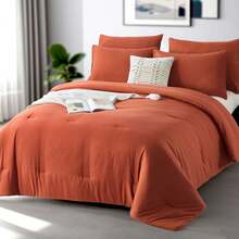 2/3 Pieces Luxury Solid Color Comfortable Breathable Comforter Set, Anti-Shrink And Anti-Fading Luxury Hotel-Grade Easy-Care Comforter Set, Machine Washable, High-Quality Bedding For All Seasons, Daily Holiday Gifts - Xám - Xem 3