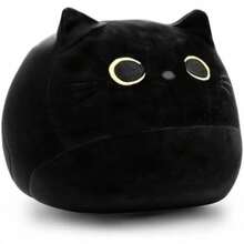 Black Cat Plush Pillow - Super Soft Stuffed Animal Cushion With Lumbar Support, Kawaii Home Decor (12") - Black - View 4