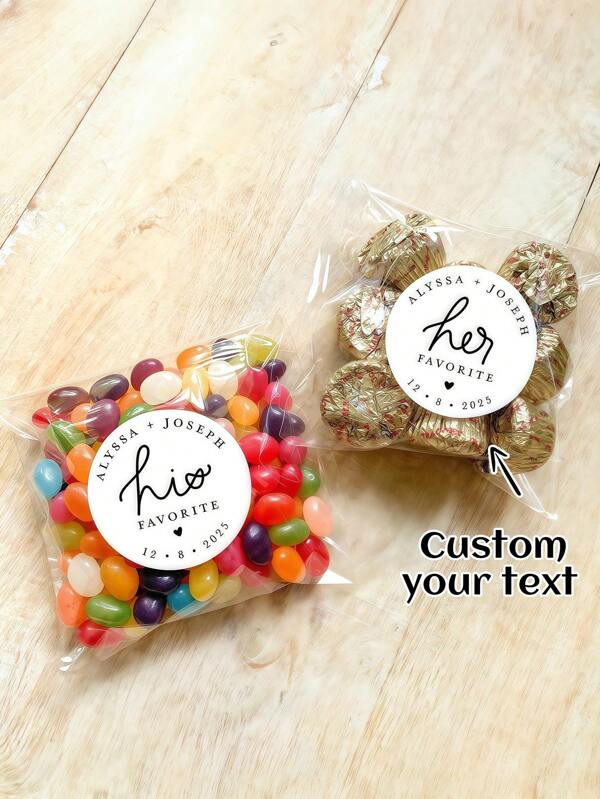 Wedding Candy Favor Stickers - Her Favorite, His Favorite, Our Favorite - Labels - DIY Wedding Candy,Wedding Favors Stickers , Customized Wedding Candy Packaging Stickers,His Her Our Favorite Sticker, Back To School Gifts.