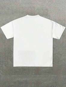 Premium Unisex Casual T-Shirts, Men's Plus Sizes, "Music Calms My Soul" (1 Piece), 100% Cotton Printed Casual T-Shirt, Crew Neck, Short Sleeve, 220g Cotton T-Shirt, For Going Out, Gift, Summer, Unisex - 白色 - 查看 2