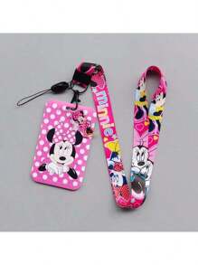 Disney 1-Pack, Stitch Card Holder, Patterned Disney Card Holder, Mickey And Minnie Colored Student Card Holder, 3D Cartoon Stitching Card Holder, Cartoon Slide Card Holder, Meal Card And Bus Card Holder, ID Card Protective Cover, Access Control Campus Card School Supplies, Back To School