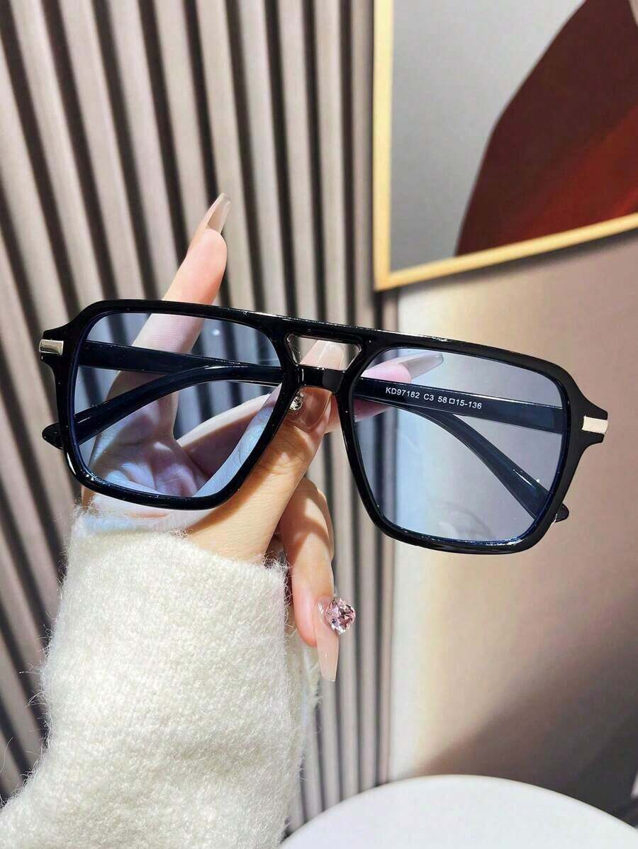 1 Pair Fashion Double-Bridge Aviator Fashion Glasses For Women Back To School For Beauty Salon Home Bathroom