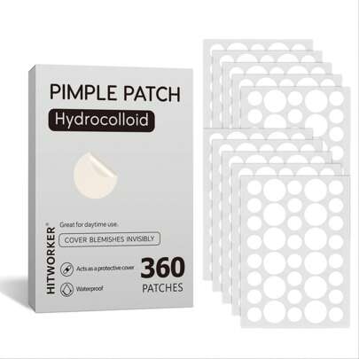 Cerotti idrocolloidali per brufoli, 360 pezzi/scatola, adesivi per coprire le imperfezioni, adesivi per coprire i brufoli sul viso e sulla pelle, prodotti per la cura della pelle per donne e uomini