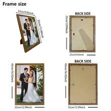 1 件，定制照片，抛光有机玻璃木框，婚礼风格，个性化帆布印刷海报艺术，非常适合家庭、情侣、宠物的回忆，也是周年纪念的完美礼物