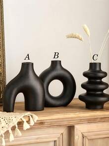 波西米亚风格 1/3 件白色陶瓷花瓶套装 - 非常适合香蒲，非常适合婚礼和家居装饰，非常适合客厅、卧室和咖啡桌的圆形中心装饰