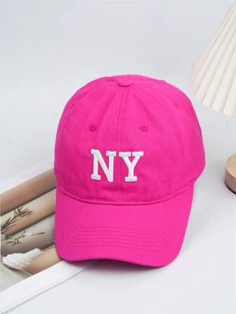 1pc Outdoor Adjustable Sun Protection Embroidered Letter Baseball Cap For Spring And Autumn