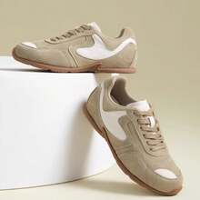 CAMEL CROWN Zapatos casuales para caminar de mujer, zapatillas versátiles retro, cómodos y antideslizantes - Caqui/m - Ver 1