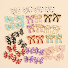 6 piezas de encantos de mariposa de esmalte de aleación lindos, accesorios para hacer joyería para mujeres DIY para aretes, pulseras y collares
