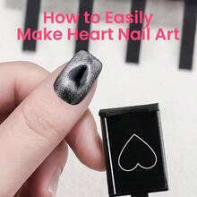37 PCS Cat Eye Magnet Set 6 In 1 Nail Polish Magnets For Nail Polish Gel Hearts Flowers Magnets For Nails Nail Art DIY Design Supplies For Home SalonW10 - Black - View 4