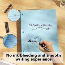 White Loose Leaf Paper 130 Sheets Filler Paper 8 * 10.5 College Ruled 3-Hole Punched 3-Ring Binders Notebook Lined 8 X 10.5 - 藍色 2 件裝 - 查看 4