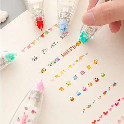 1支/3支/4支装，多种可爱生动的图案可选，描绘生活艺术，蕾丝装饰笔带你进入精致的日记世界！每一笔都是一种心情，每一幅画都是一个故事，记录你的独特瞬间，学生记号笔日记装饰胶带，可爱DIY日记，返校必备文具。可作为返校学生的文具礼物。